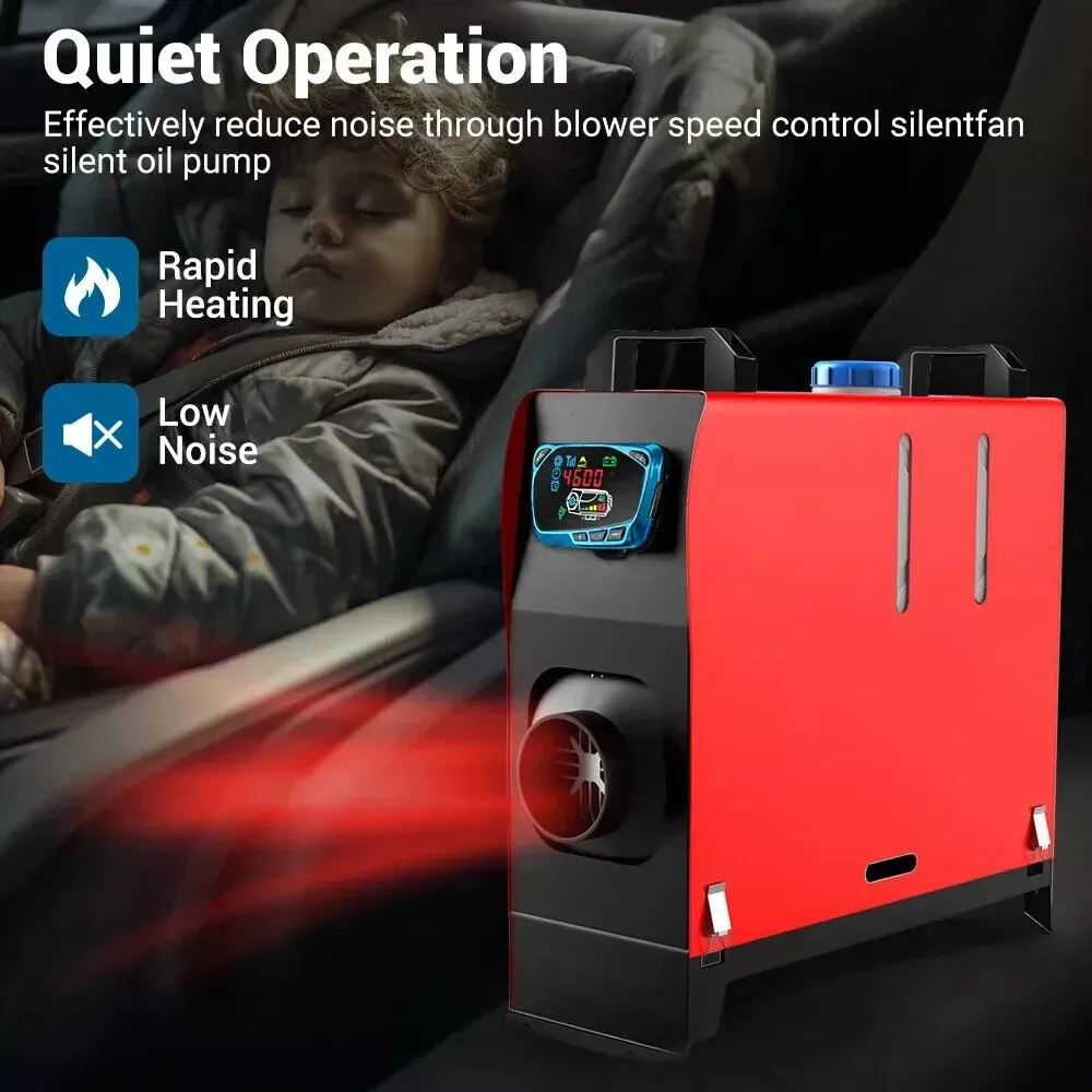 2/3/5/8KW 12V Diesel Air Heater – Parking Heater with Silencer, LCD Display, and Remote Control