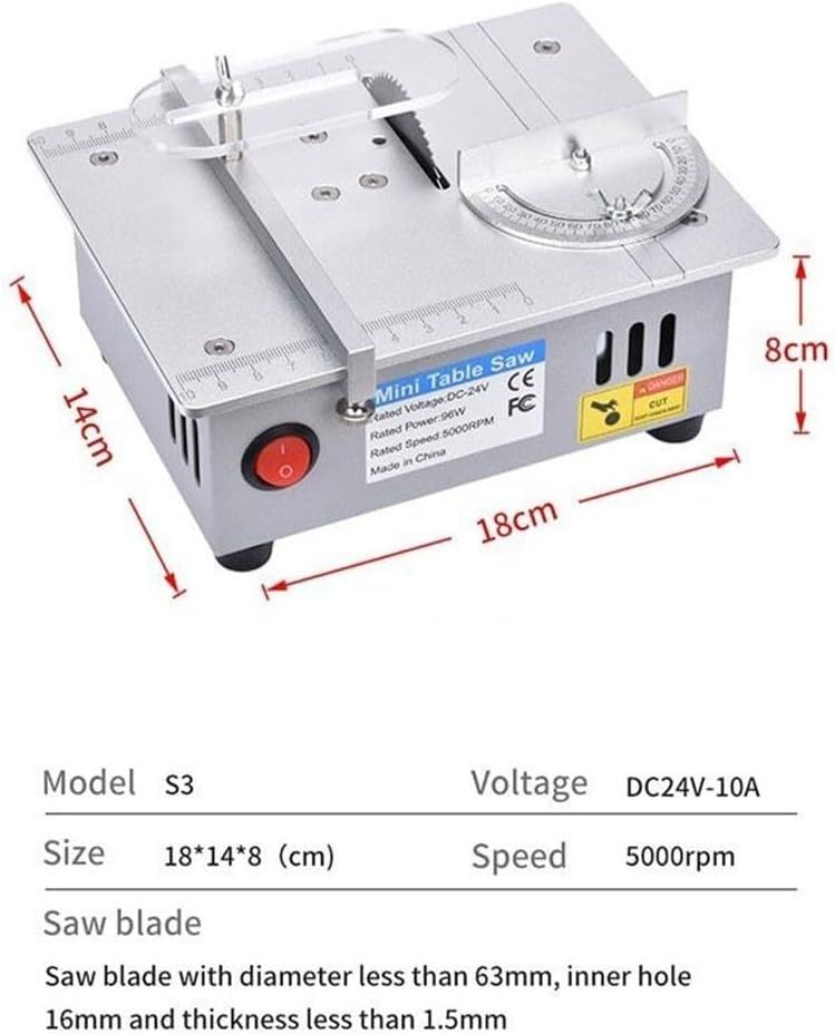 Mini Electric Table Saw, Small Desktop Bench Saw for DIY PCB &amp; Model Cutting Tool