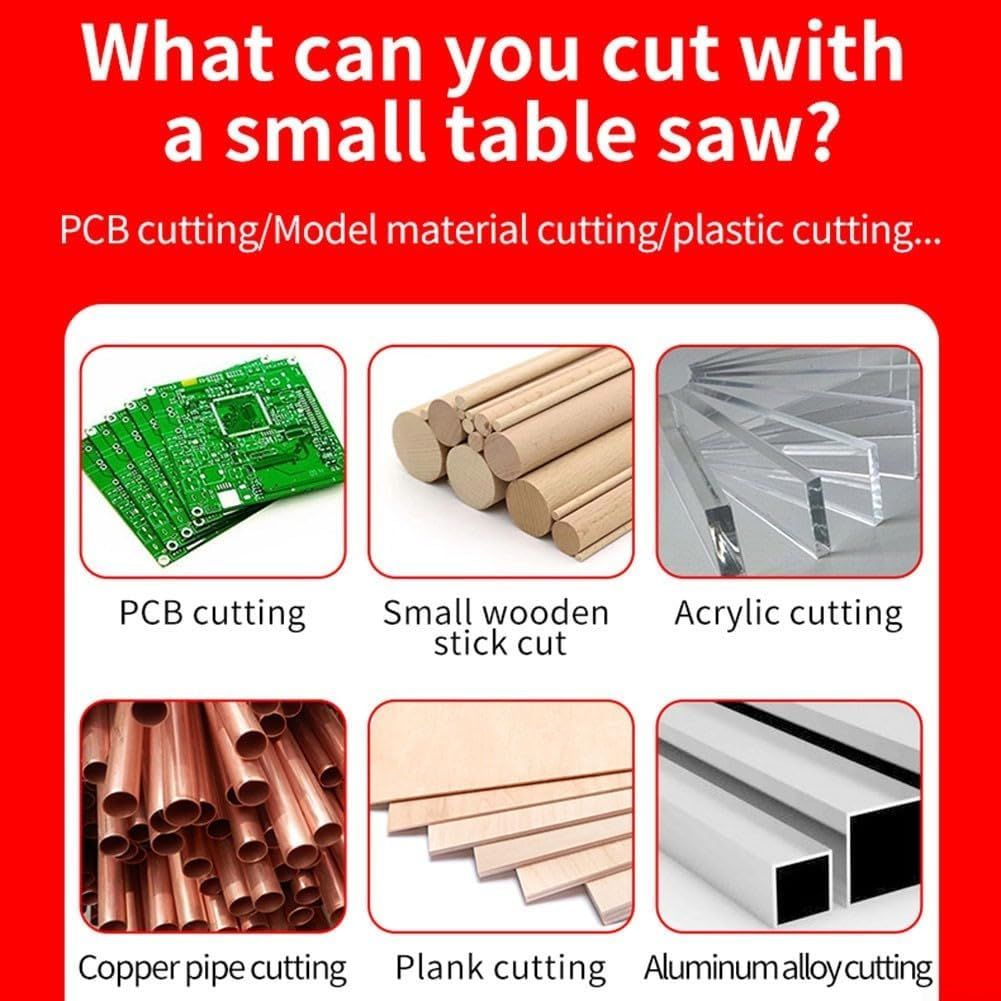 Mini Electric Table Saw, Small Desktop Bench Saw for DIY PCB &amp; Model Cutting Tool