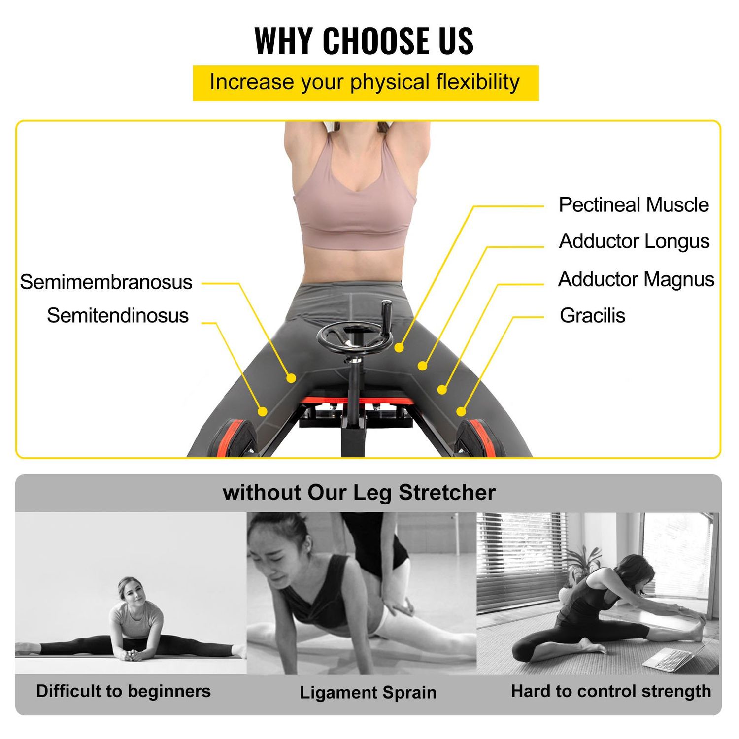 Leg &amp; Buttocks Exerciser – Adjustable Home Fitness Equipment for Slimming and Toning (150kg Max Weight)