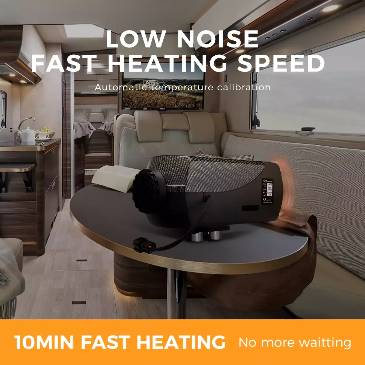 12V/24V/220V All-in-One Diesel Air Heater LCD For Caravan Houses Mobile Home Trucks Motor-home Boat Bus Room Garages Cars – Parking Heater with Silencer, LCD Display, and Remote Control