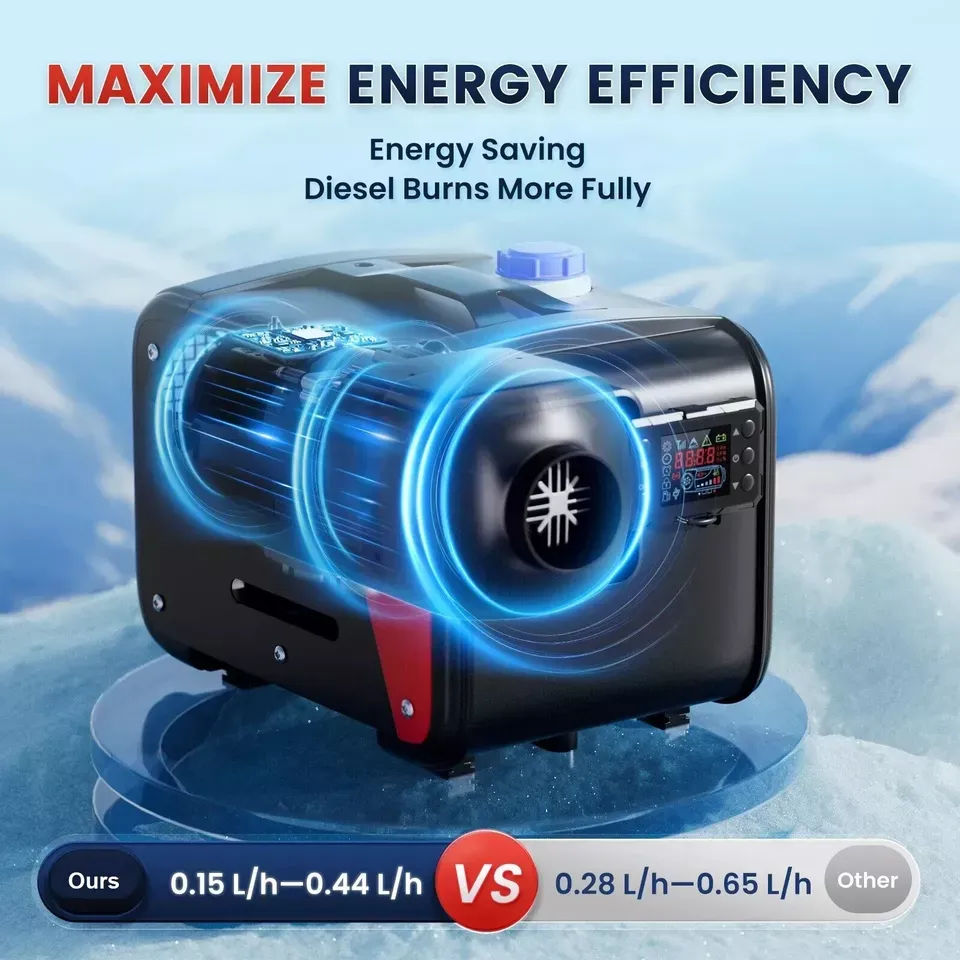 12V/24V- 220V 8KW Diesel Air Heater All In One LCD with Bluetooth Efficient - Full Portable Kit for Powerful and Efficient Heating in Cars Trucks RVs and Vans Easy Installation and Durable Design