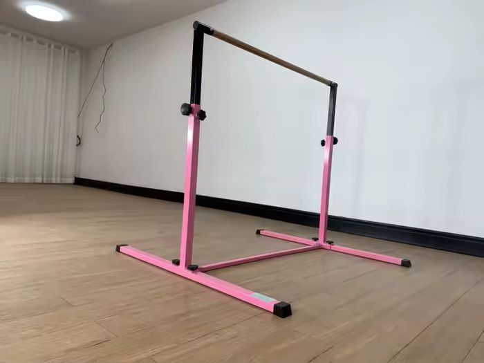 Adjustable gymnastics High Bar Kit for children ,With Mats and unique fold away system.