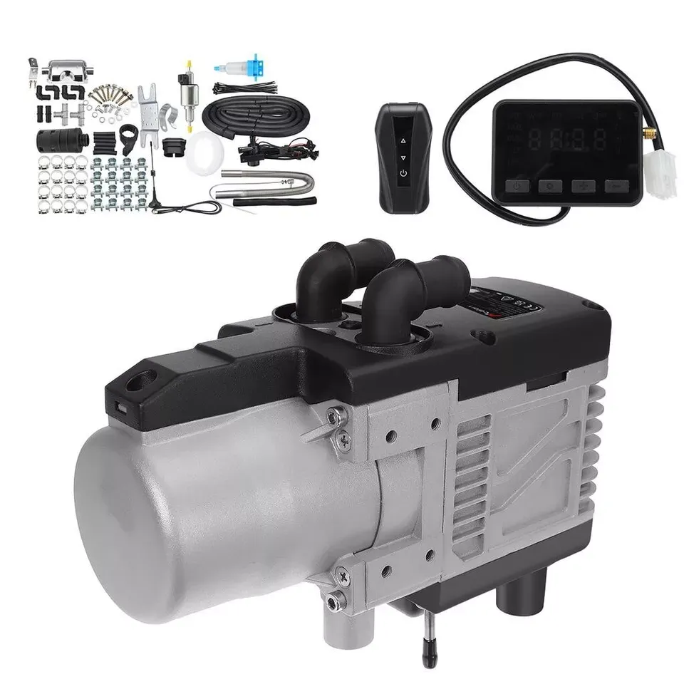 12V 5-6KW Gasoline/Diesel Fuel Air Water Engine Parking Heater Plumbing LCD