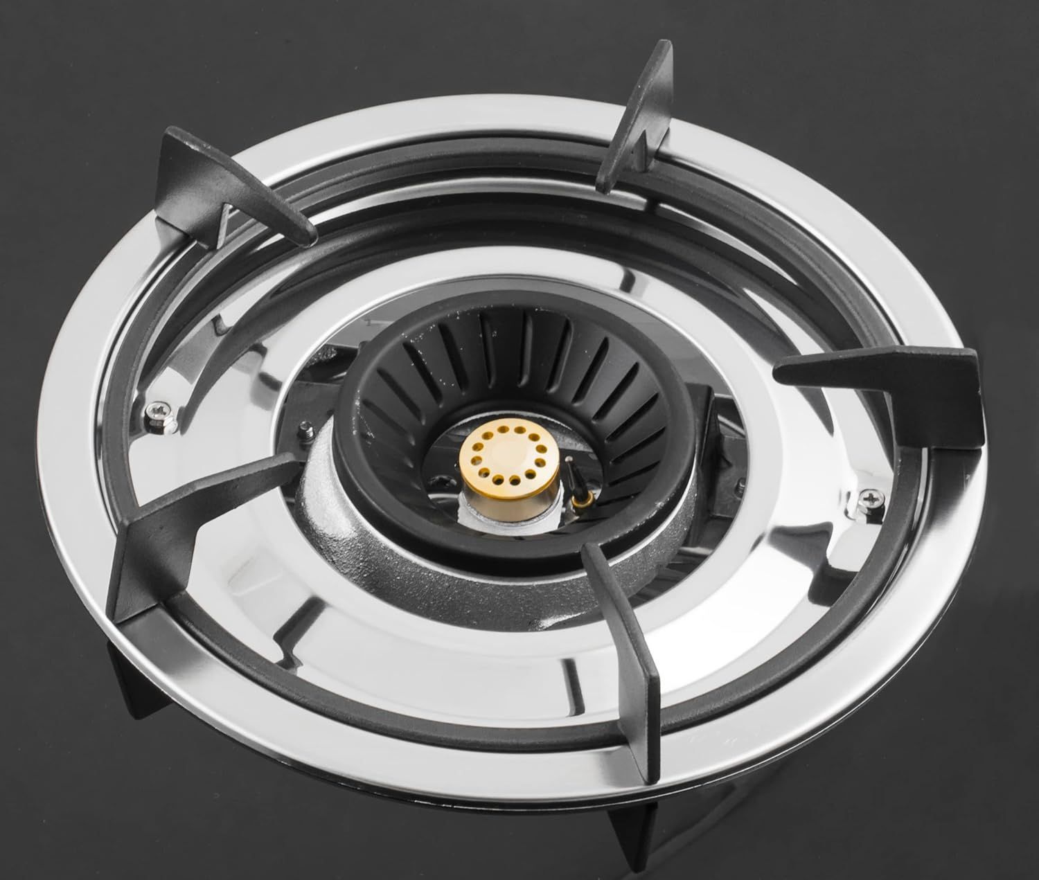 Indoor Gas Stove 2 Burners Hob Black Glass Cooker &amp; Regulator Set for Efficient Cooking and Modern Kitchen Setup