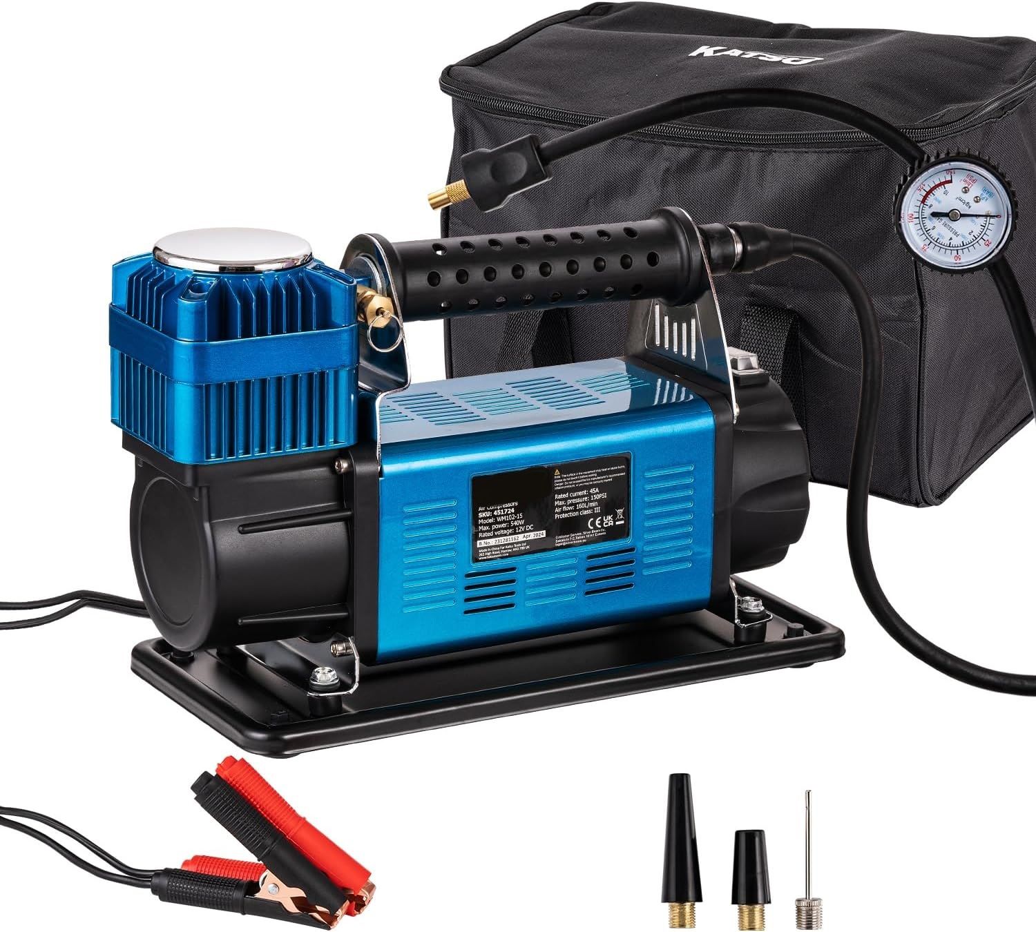 Heavy Duty Portable Air Compressor for High-Power Inflation, Tire Maintenance, and Air Tools, Compact and Durable Design for Home and Professional Use