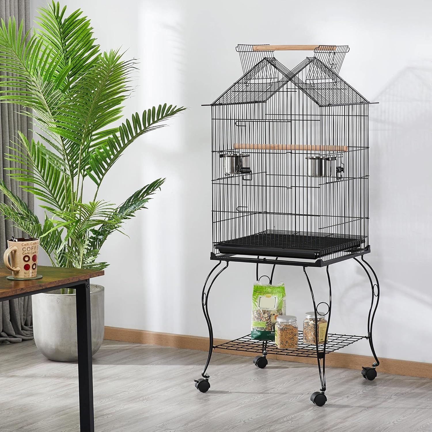 145 cm Tall Bird Cage with Stand - Spacious and Sturdy for Your Feathered Friends