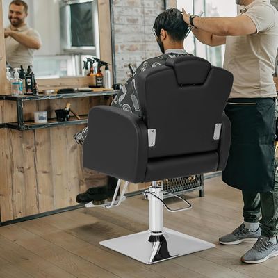 Professional Hydraulic Salon Chair with Adjustable Headrest &amp; Footrest – 360° Rotating, Height Adjustable, Heavy-Duty Barber &amp; Beauty Chair (150kg Capacity)