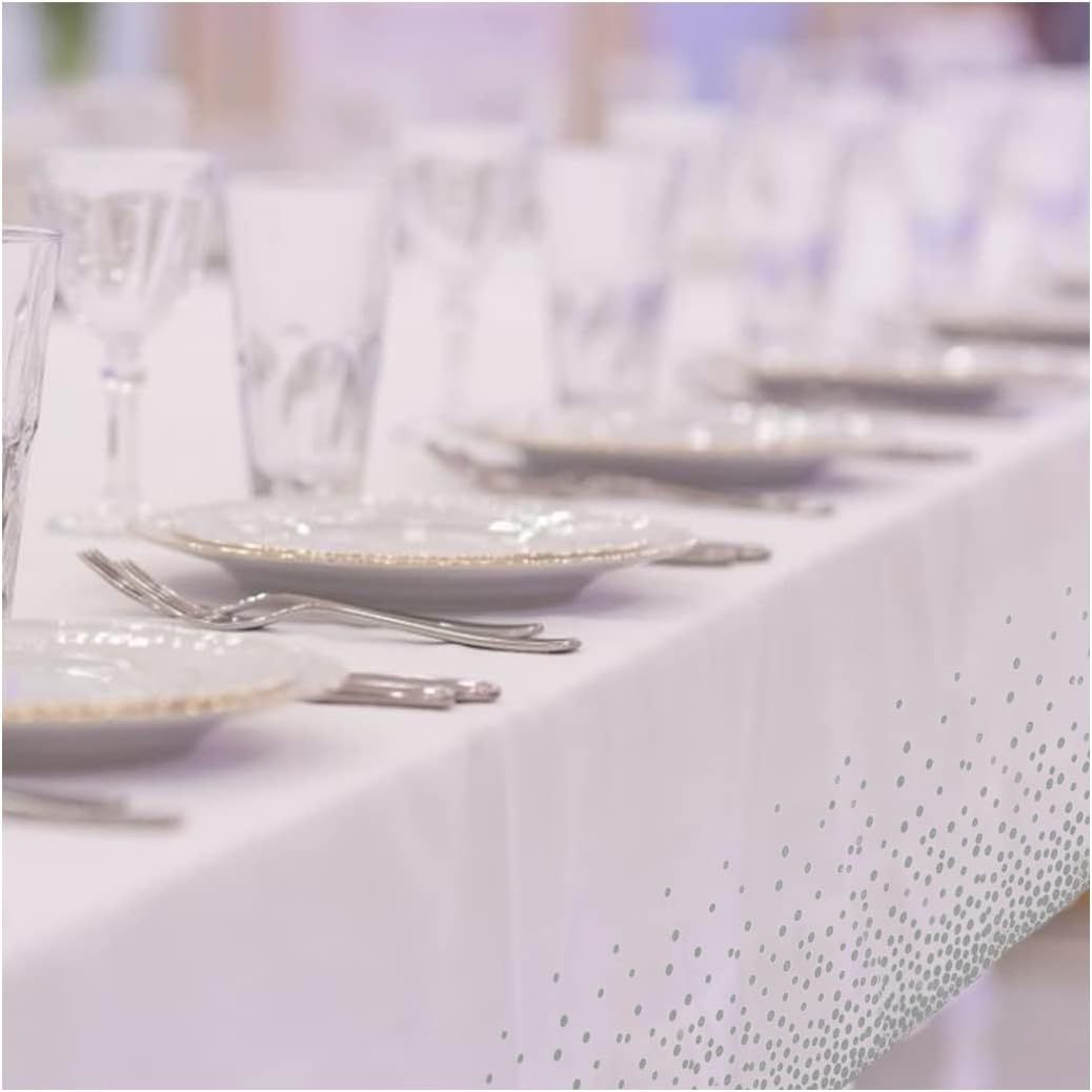 10 Pack Tablecloths Disposable Table Covers Parties Table Clothes Skirt Wipeable Plastic Tablecloth Waterproof Party Tablecloths for Indoor or Outdoor Birthdays Weddings Christmas