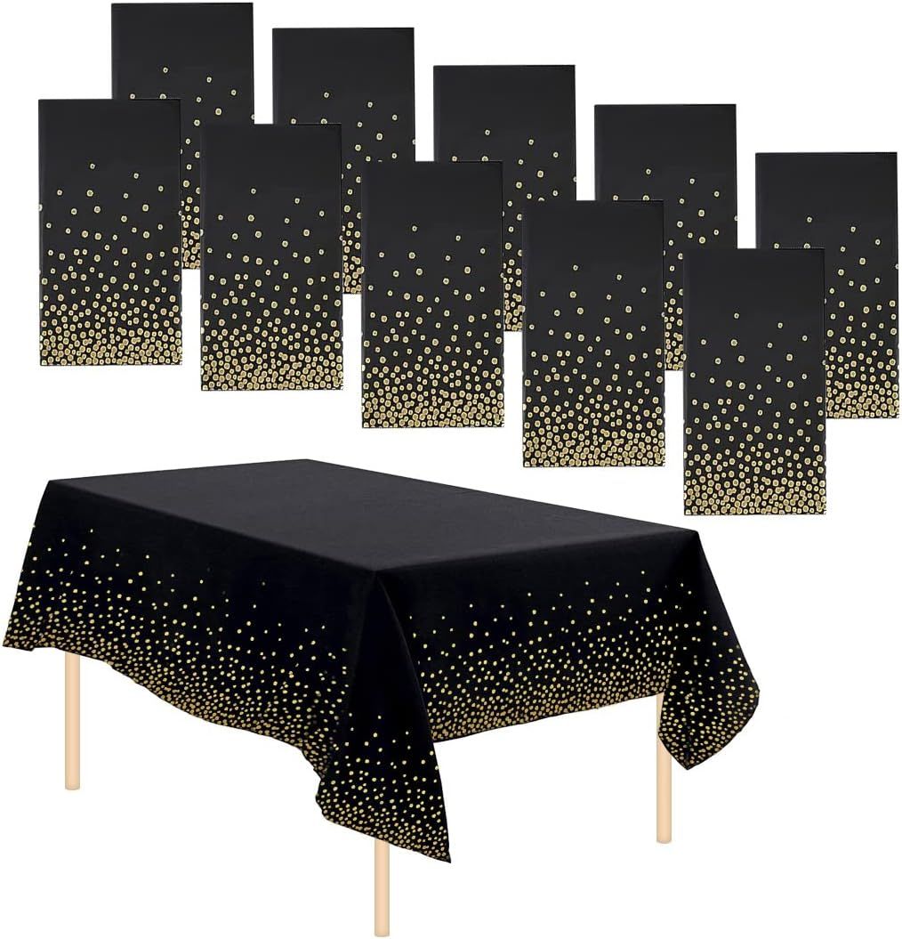 10 Pack Tablecloths Disposable Table Covers Parties Table Clothes Skirt Wipeable Plastic Tablecloth Waterproof Party Tablecloths for Indoor or Outdoor Birthdays Weddings Christmas