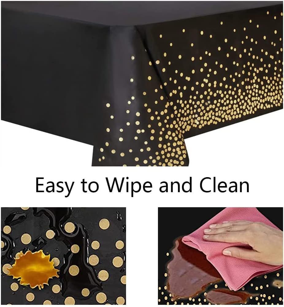 10 Pack Tablecloths Disposable Table Covers Parties Table Clothes Skirt Wipeable Plastic Tablecloth Waterproof Party Tablecloths for Indoor or Outdoor Birthdays Weddings Christmas