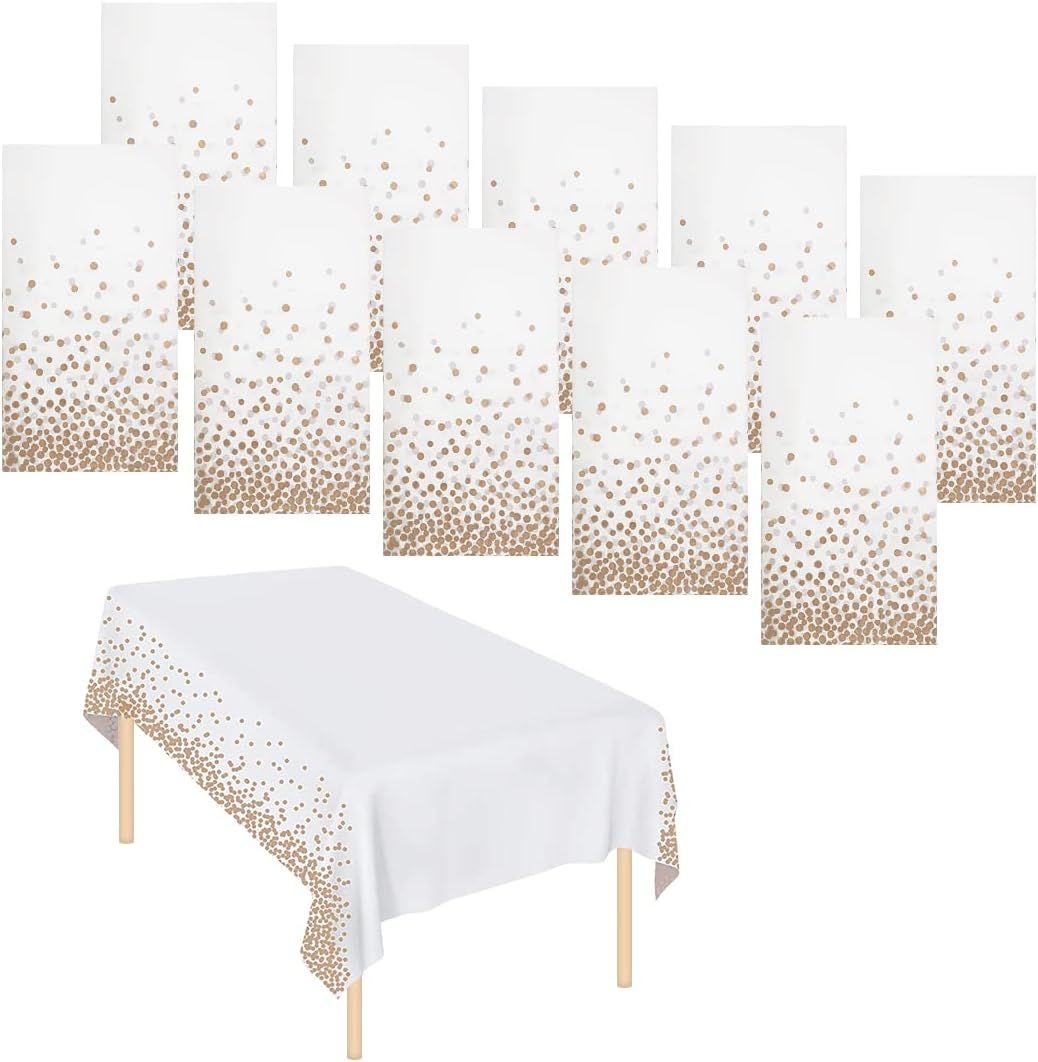 10 Pack Tablecloths Disposable Table Covers Parties Table Clothes Skirt Wipeable Plastic Tablecloth Waterproof Party Tablecloths for Indoor or Outdoor Birthdays Weddings Christmas