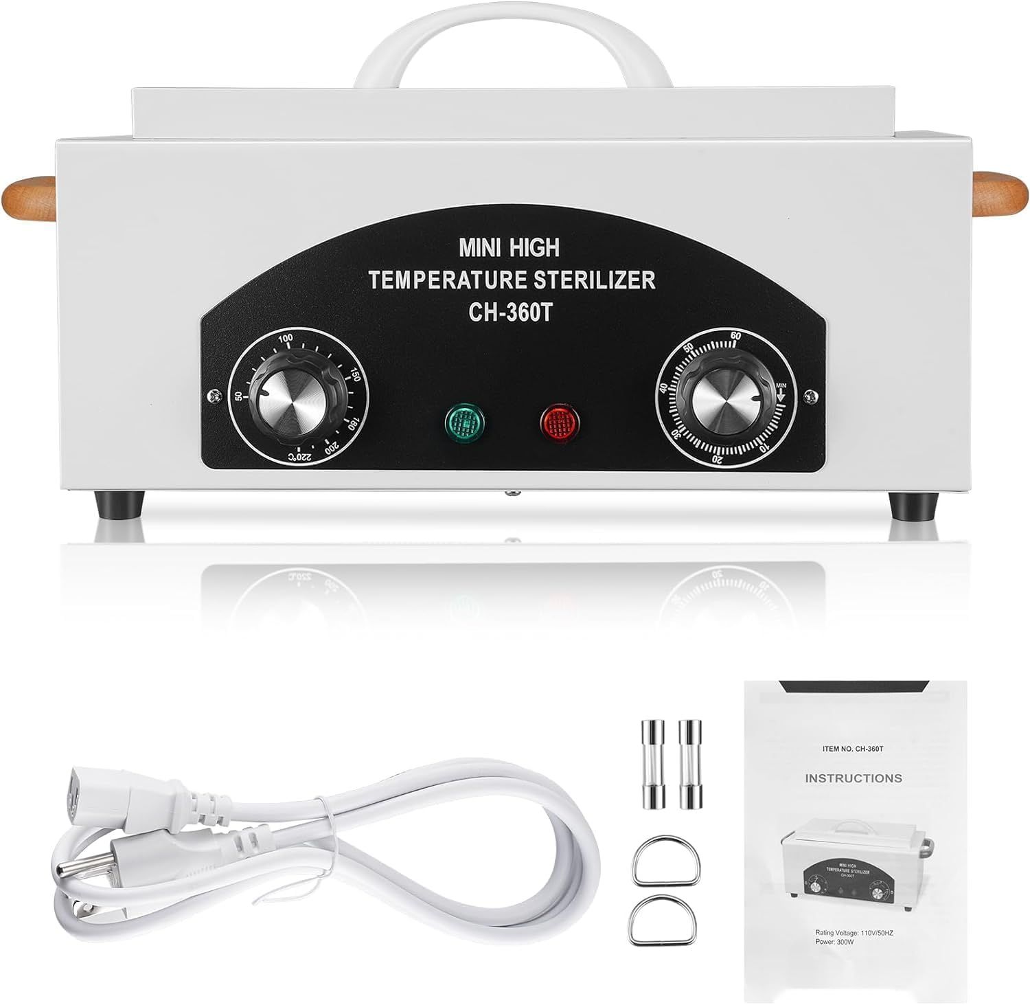 High Temperature Metal Tool Cleaning Box Dry Heat Sterilizer with Timer Manicure Pedicure SPA Salon Barber Equipment for Dentist Clinic Lab Sundry Beauty Hair Cut Nail Metal Tools