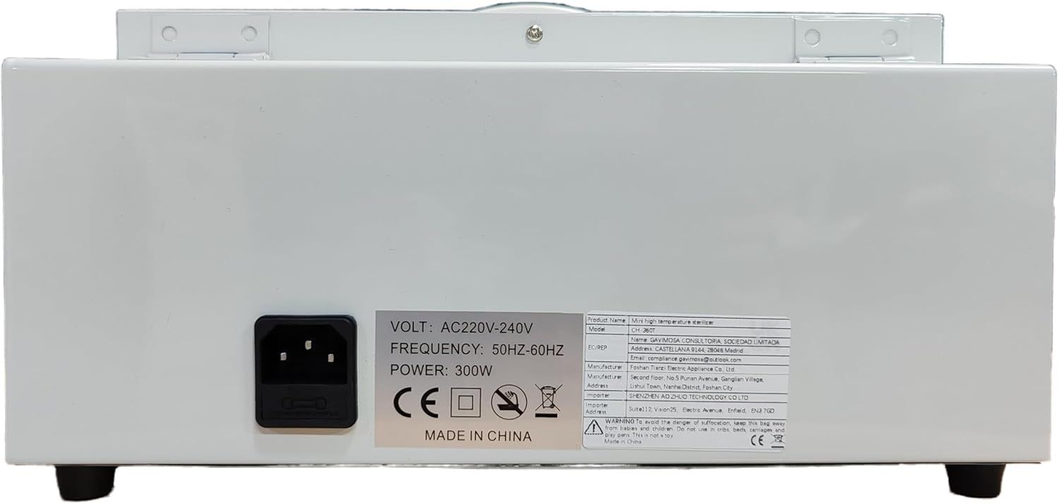High Temperature Metal Tool Cleaning Box Dry Heat Sterilizer with Timer Manicure Pedicure SPA Salon Barber Equipment for Dentist Clinic Lab Sundry Beauty Hair Cut Nail Metal Tools