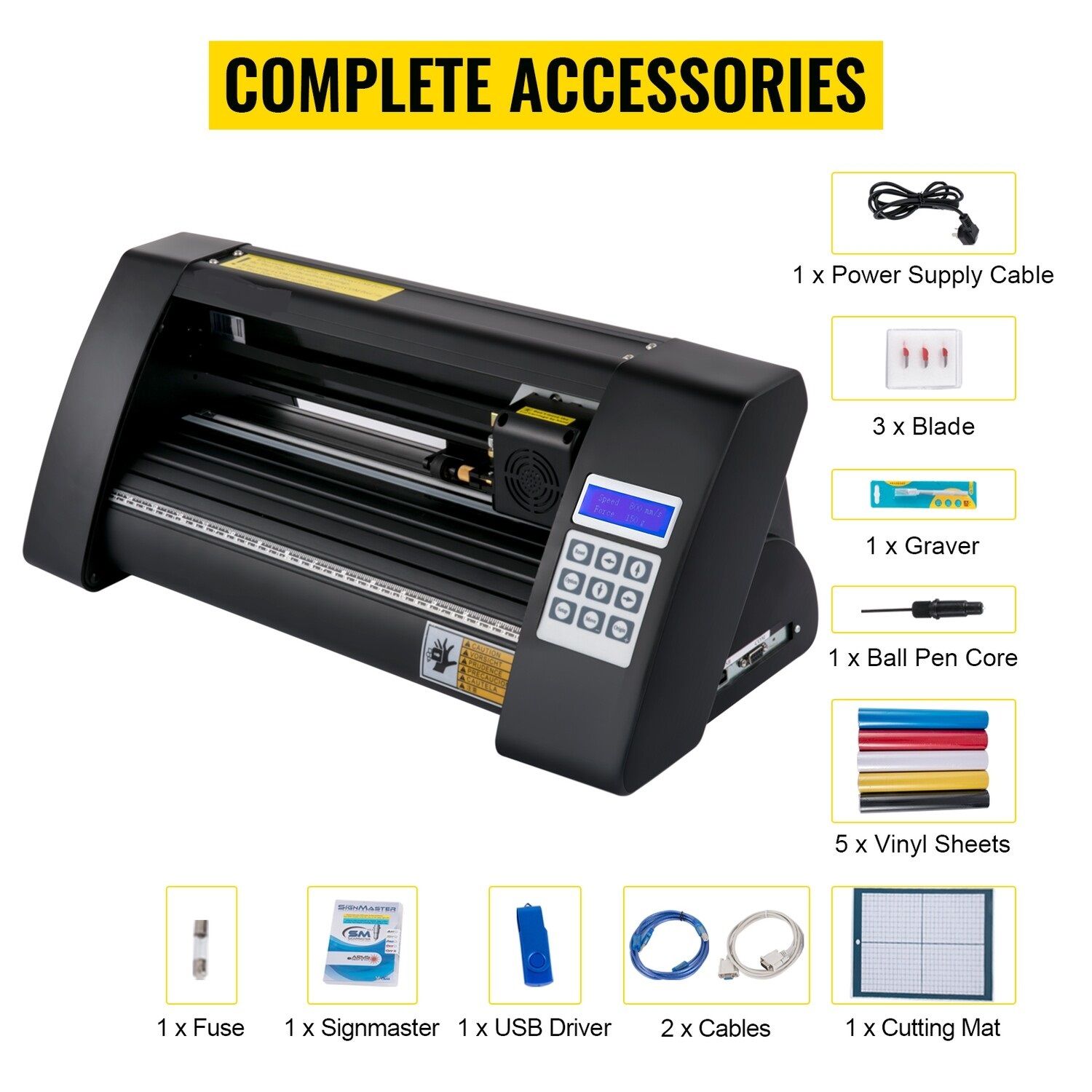 Signmaster Label Maker Vinyl Cutter 14 in. 375 mm. Vinyl Plotter LED Guide Light
