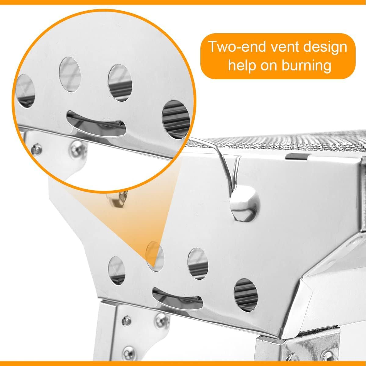 Charcoal BBQ Grill - 680x320x730mm, Large Foldable Stainless Steel Barbecue Grill for Camping, Picnic, Garden, and Outdoor Cooking