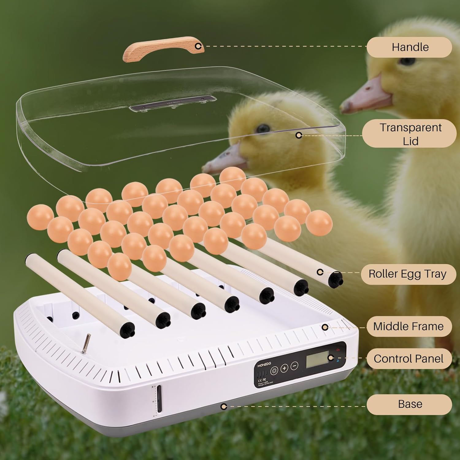 35-Egg Incubator with Automatic Turning, Temperature &amp; Humidity Control – Perfect for Hatching Chicken, Duck &amp; Goose Eggs