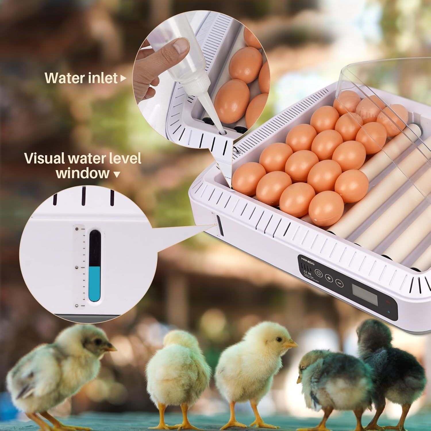 35-Egg Incubator with Automatic Turning, Temperature &amp; Humidity Control – Perfect for Hatching Chicken, Duck &amp; Goose Eggs