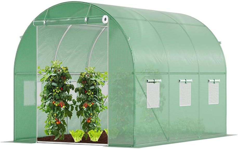 Polytunnel Greenhouse 3x2x2 m 6m² Poly Tunnels Gardening Walk In Pollytunnel Tent with Steel Frame