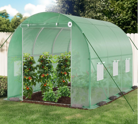 Polytunnel Greenhouse 3x2x2 m 6m² Poly Tunnels Gardening Walk In Pollytunnel Tent with Steel Frame