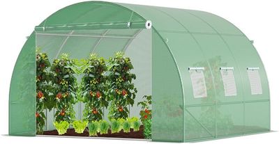 Polytunnel Greenhouse 3x3x2 m 9m² Poly Tunnels Gardening Walk In Pollytunnel Tent with Steel Frame