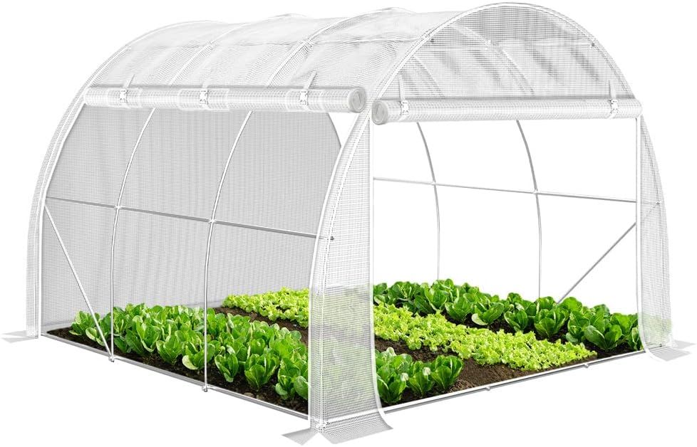 Polytunnel Greenhouse 3x3x2 m 9m² Poly Tunnels Gardening Walk In Pollytunnel Tent with Steel Frame