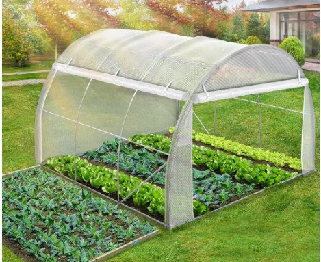 Polytunnel Greenhouse 3x3x2 m 9m² Poly Tunnels Gardening Walk In Pollytunnel Tent with Steel Frame
