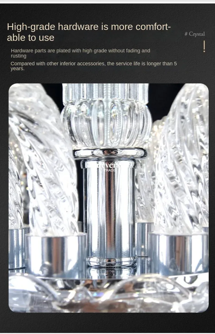 Modern Luxury Crystal Chandelier – K9 Clear Crystals, Elegant Ceiling Light for Living Room, Foyer, Auditorium Light: 4 Light, 6 Light,10 Light, 8 Light, 15 Light, and 18 Light.