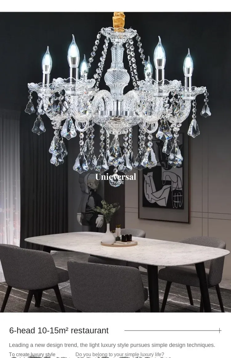 Modern Luxury Crystal Chandelier – K9 Clear Crystals, Elegant Ceiling Light for Living Room, Foyer, Auditorium Light: 4 Light, 6 Light,10 Light, 8 Light, 15 Light, and 18 Light.