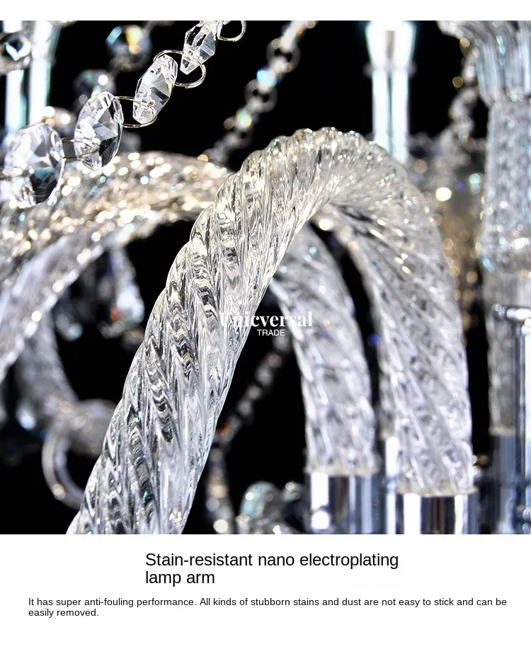 Modern Luxury Crystal Chandelier – K9 Clear Crystals, Elegant Ceiling Light for Living Room, Foyer, Auditorium Light: 4 Light, 6 Light,10 Light, 8 Light, 15 Light, and 18 Light.