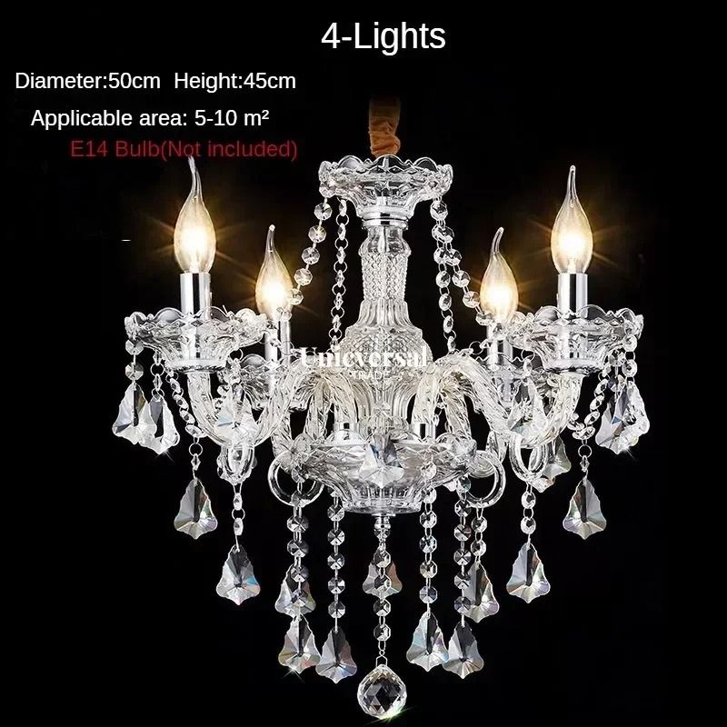 Modern Luxury Crystal Chandelier – K9 Clear Crystals, Elegant Ceiling Light for Living Room, Foyer, Auditorium Light: 4 Light, 6 Light,10 Light, 8 Light, 15 Light, and 18 Light., Types: 4 Light