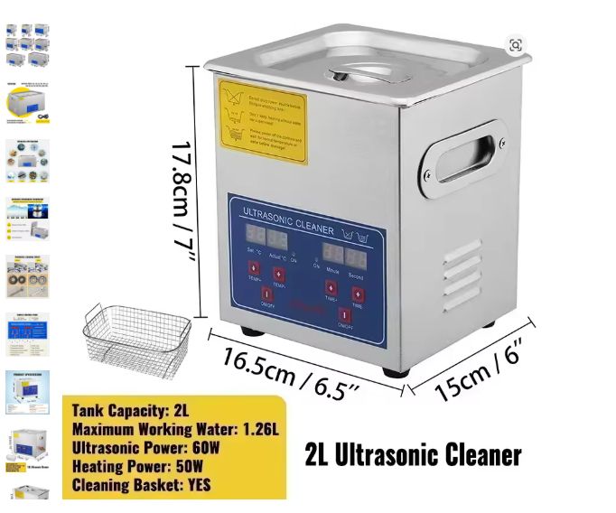 2L Washing Machine Ultrasonic Cleaner - Compact Ultrasonic Tub Cleaner for Effective Cleaning of Small Parts, Jewelry, and Delicate Items - Efficient and User-Friendly Ultrasonic Cleaning Solution for