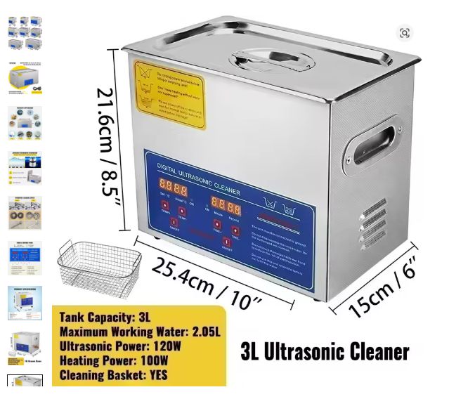 3L Ultrasonic Cleaner Washing Machine - Digital Timer and Heating Function for Effective Cleaning of Jewelry, Small Parts, and Delicate Items