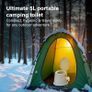 Large 5L Compact Portable Toilet Potty Loo with Seat, Washable Basket, and Toilet Roll Holder, Lightweight Camping.