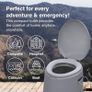 Large 5L Compact Portable Toilet Potty Loo with Seat, Washable Basket, and Toilet Roll Holder, Lightweight Camping.