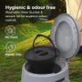 Large 5L Compact Portable Toilet Potty Loo with Seat, Washable Basket, and Toilet Roll Holder, Lightweight Camping.
