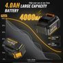 Brushless Cordless Impact Wrench with 4.0Ah 4000mAh Battery, 6 Sockets &amp; 13mm Collet - Ergonomic Electric Nutrunner for Car Repair