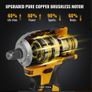 Brushless Cordless Impact Wrench with 4.0Ah 4000mAh Battery, 6 Sockets &amp; 13mm Collet - Ergonomic Electric Nutrunner for Car Repair