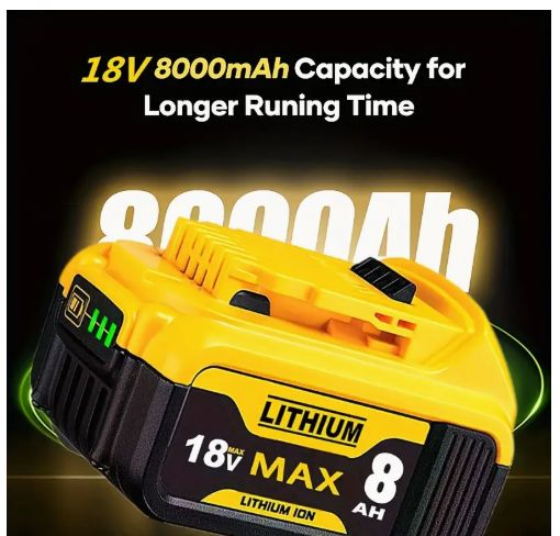 Li-ion Replacement Battery for Dewalt 18V MAX XR – Compatible with DCB200, DCB180, DCB181, DCB182, DCB184, DCB201 Power Tools