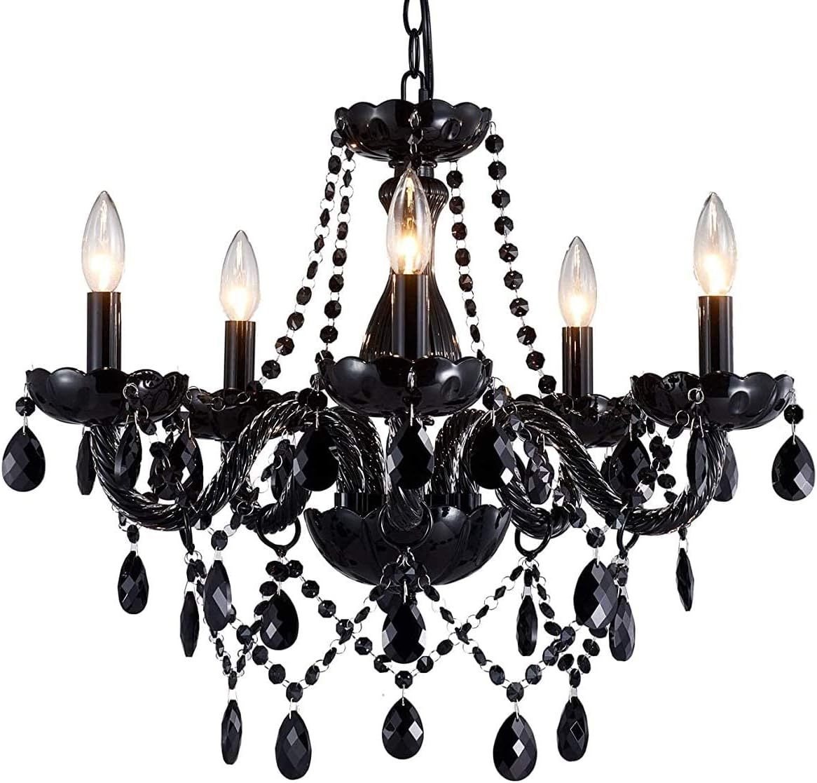 Chandelier 5 Bulbs, Modern Ceiling Light Fixture for Living Room, Dining Room, and Bedroom