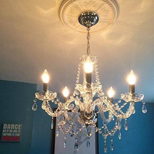 Chandelier 5 Bulbs, Modern Ceiling Light Fixture for Living Room, Dining Room, and Bedroom
