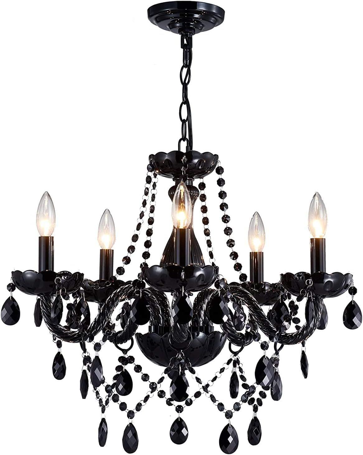 Chandelier 5 Bulbs, Modern Ceiling Light Fixture for Living Room, Dining Room, and Bedroom