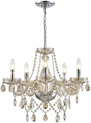Chandelier 5 Bulbs, Modern Ceiling Light Fixture for Living Room, Dining Room, and Bedroom