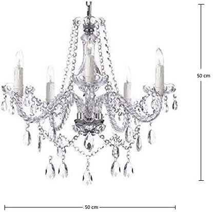 Chandelier 5 Bulbs, Modern Ceiling Light Fixture for Living Room, Dining Room, and Bedroom
