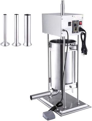 Commercial Electric Meat Maker Sausage Stuffer, Stainless Steel, Efficient Filling Machine for Butchers and Kitchens.