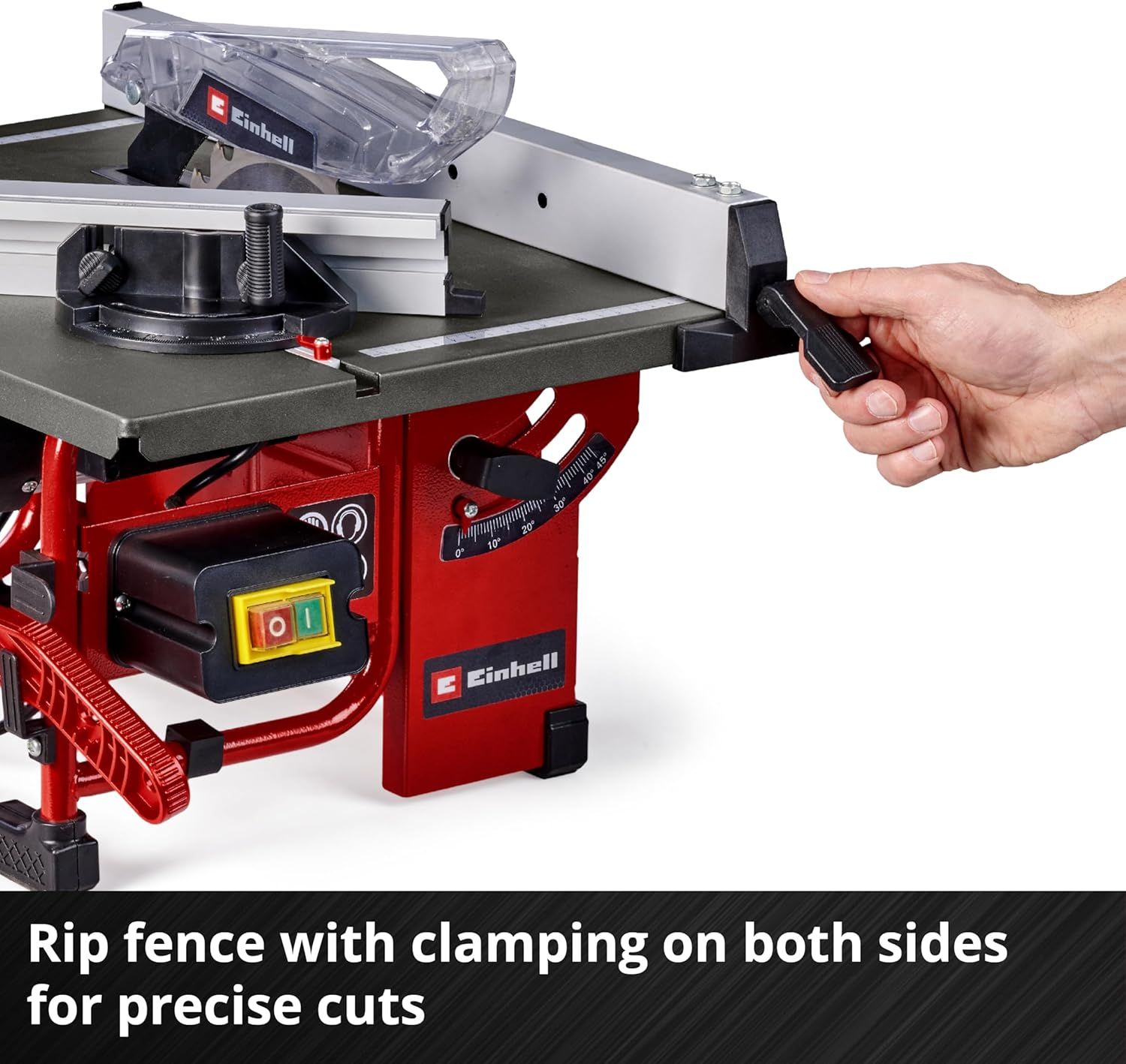 Table Saw - Angle Cuts (to 45°), Angle Stop (+/- 60°) for Mitre Cuts, Dust Extraction Adaptor - Powerful, Compact and Portable Circular Bench Saw for Woodworking
