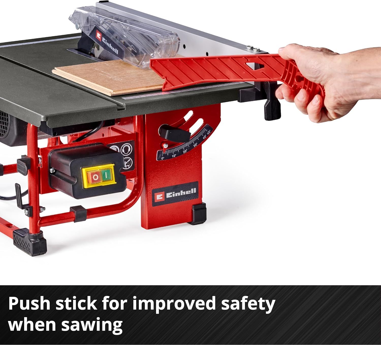 Table Saw - Angle Cuts (to 45°), Angle Stop (+/- 60°) for Mitre Cuts, Dust Extraction Adaptor - Powerful, Compact and Portable Circular Bench Saw for Woodworking