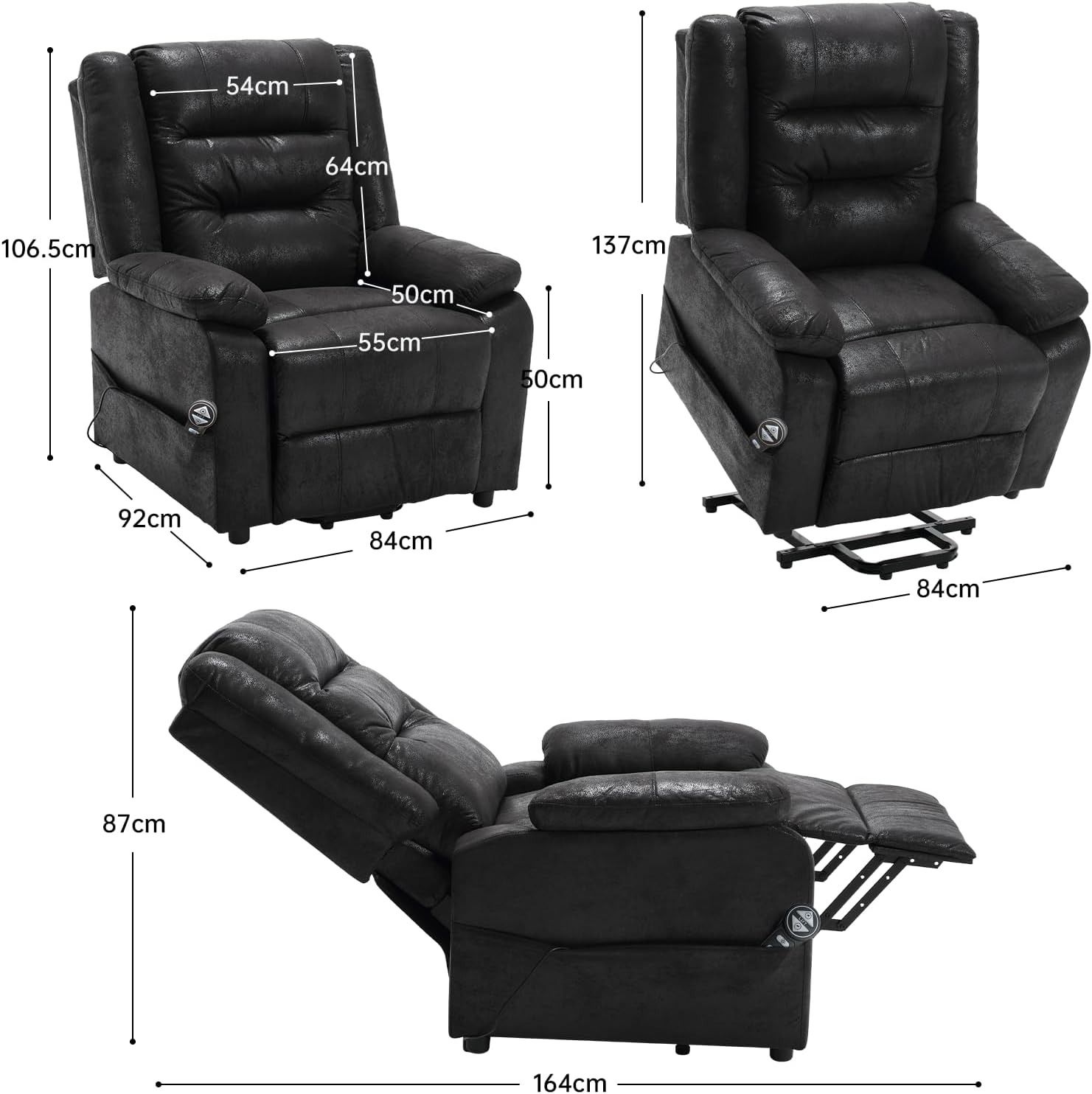 Reclining Massage Chair Integrated Heated Seat Remote Control