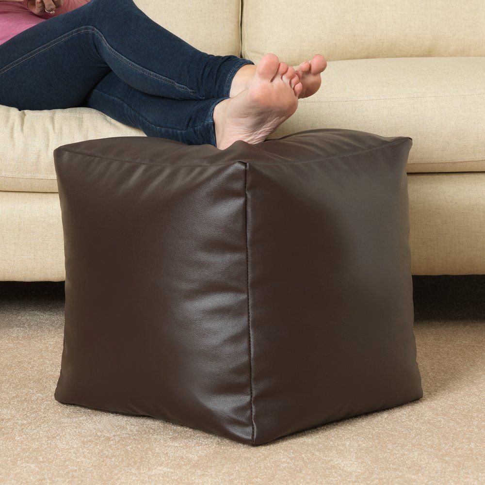 Footrest/Footstool/Puffe/Ottoman/Point Bean Bag Chair Cover Only, Medium Size, Brown (unfilled)