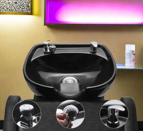 Professional Salon Spa Shampoo Backwash Chair - Heavy-Duty Construction, Non-Slip Base, Easy-to-Clean Surface - Footrest for Hair Salons, Spas, Barber Shops - Durable Salon Beauty equipment, Hair Salo